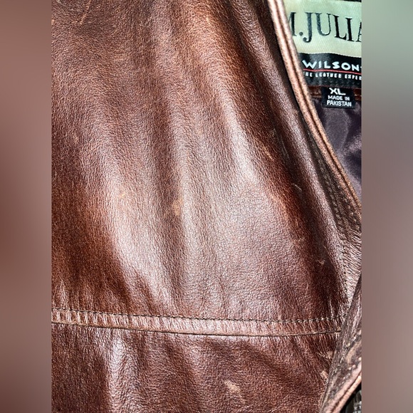 IMPRESSIVE VINTAGE WILSON’S M. JULIAN BROWN DISTRESSED LEATHER JACKET XL - Picture 7 of 12